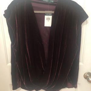 Ralph Lauren Velour Wrap Top